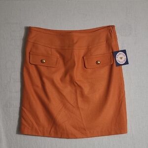 Skirtin Around NWT Orange Wool Skirt with Pocket Detail Size 2